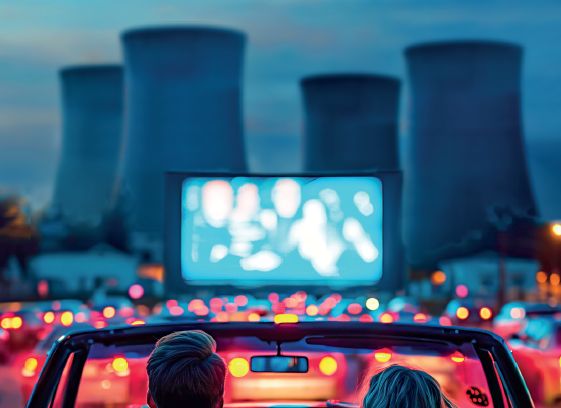 Letní autokino pod chladícími věžemi